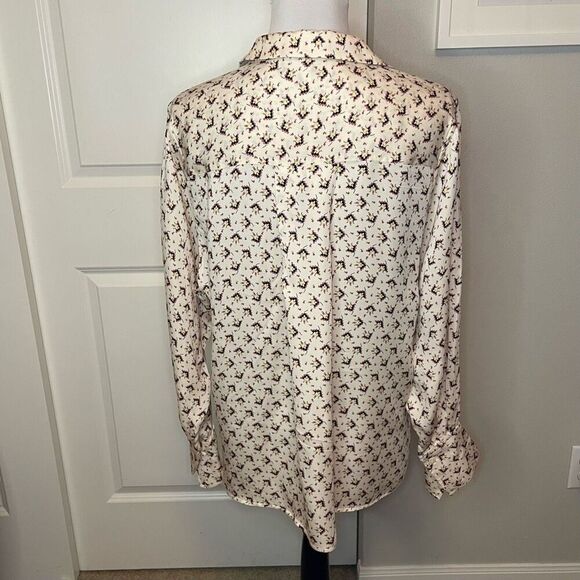 Reiss Pia Tetris Print Top Cream size 6 - Picture 7 of 16